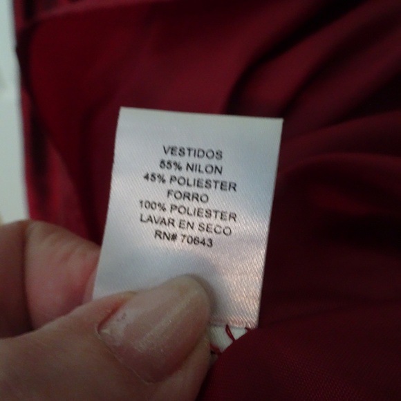 Wine Size 6 Party/Cocktail Dress-Ruffle-Belt - Picture 7 of 8